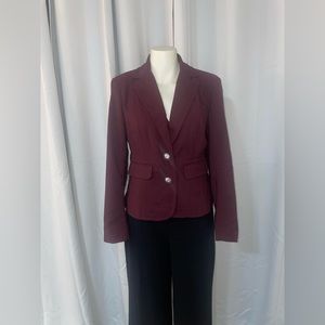7th Avenue Design Studio New York & Company Burgundy Casual Blazer